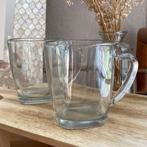 Clear Glass 12oz Coffee Mugs - Set of 2
